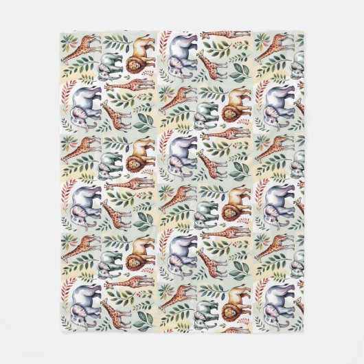 Couverture Polaire Front view features a playful pattern with cartoon (Devant)