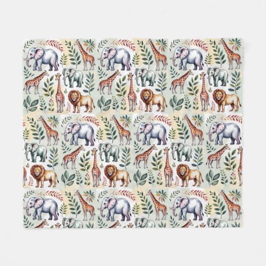 Couverture Polaire Front view features a playful pattern with cartoon (Devant (Horizontal))
