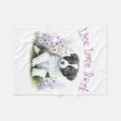 Couverture Polaire Frontière Collie Chien Maman Floral (Devant (Horizontal))