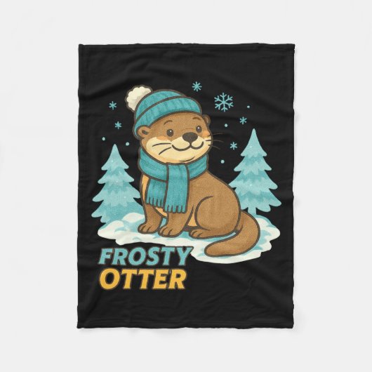 Couverture Polaire Frosty Otter Winter Charm Art Long Sleeve  (Devant)