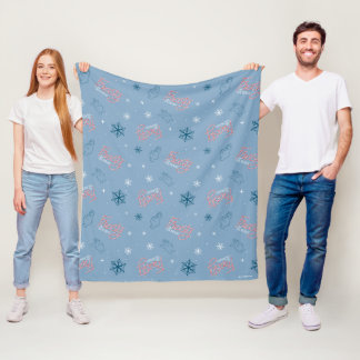 Couverture Polaire Frosty Snowman Blue Snowflake Motif