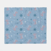 Couverture Polaire Frosty Snowman Blue Snowflake Motif (Devant (Horizontal))