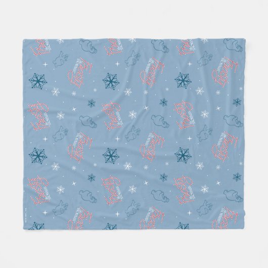 Couverture Polaire Frosty Snowman Blue Snowflake Motif (Devant (Horizontal))