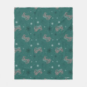 Couverture Polaire Frosty Snowman Green Snowflake Motif (Devant)