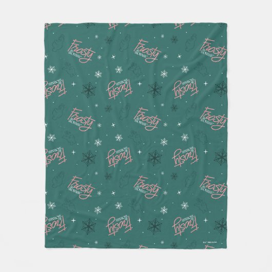 Couverture Polaire Frosty Snowman Green Snowflake Motif (Devant)