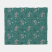 Couverture Polaire Frosty Snowman Green Snowflake Motif (Devant (Horizontal))
