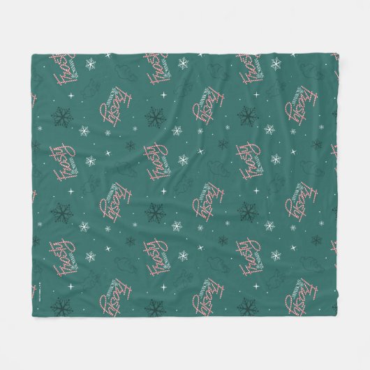 Couverture Polaire Frosty Snowman Green Snowflake Motif (Devant (Horizontal))