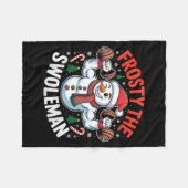 Couverture Polaire Frosty The Swoleman Funny Gym Swole Bro Snowman  (Devant (Horizontal))