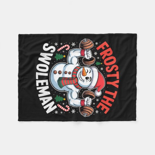 Couverture Polaire Frosty The Swoleman Funny Gym Swole Bro Snowman  (Devant (Horizontal))