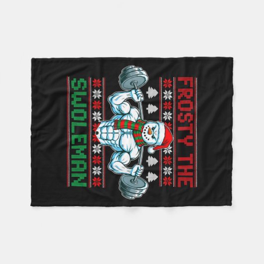 Couverture Polaire Frosty The Swoleman Ugly Christmas Sweater Funny S (Devant (Horizontal))