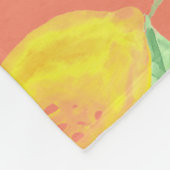 Couverture Polaire Fruit citron motif jaune et pêche rose (Coin)