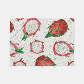 Couverture Polaire Fruit de dragon rouge sur blanc (Devant (Horizontal))