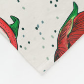 Couverture Polaire Fruit de dragon rouge sur blanc (Coin)