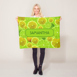 Couverture Polaire Fruits d'agrumes, citron et chaux Motif - Personna