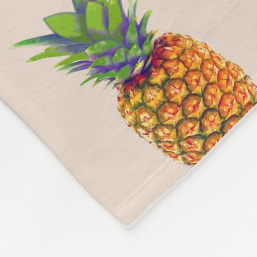 Couverture Polaire Fruits d'ananas sur beige clair (Coin)