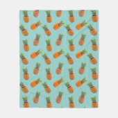 Couverture Polaire Fruits d'ananas sur Turquoise (Devant)