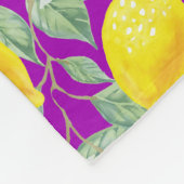 COUVERTURE POLAIRE FRUITS DE CITRON SUR FOND VIOLET (Coin)