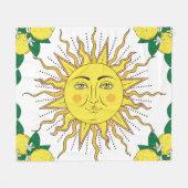 Couverture Polaire Fruits de citron tropicaux, Face Soleil. (Devant (Horizontal))