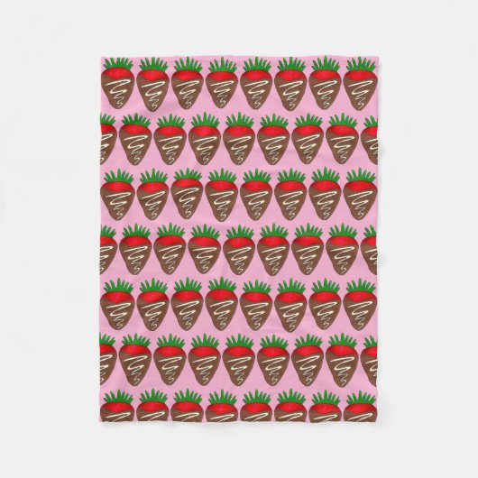 Couverture Polaire Fruits de fraises rouges trempées au chocolat (Devant)