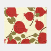 Couverture Polaire Fruits de grenade : Cartoon Arrière - plan jaune (Devant (Horizontal))