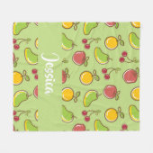 Couverture Polaire Fruits d'été frais motif vert (Devant (Horizontal))