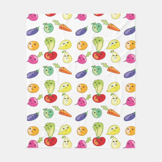 Couverture Polaire fruits et légumes animés (Devant)