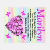 COUVERTURE POLAIRE FRUITS FLORAUX ROSES DU BLANCHET PERSONNALISÉ D'ES (Devant (Horizontal))