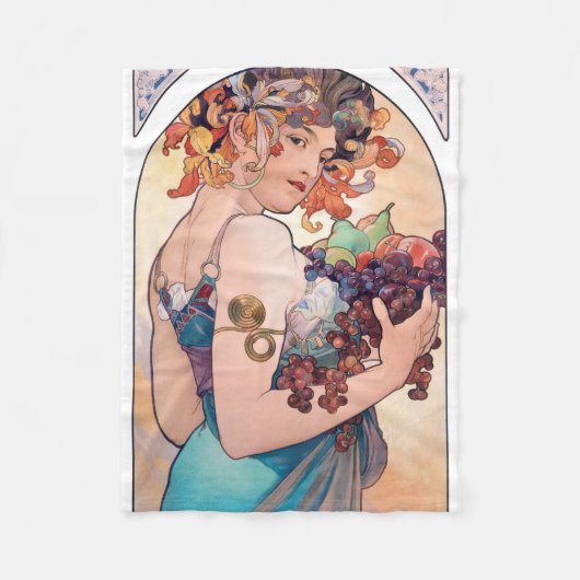Couverture Polaire Fruits, Mucha (Devant)