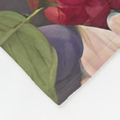 Couverture Polaire Fruits variés, Feuilles luxuriants et fleurs merve (Coin)
