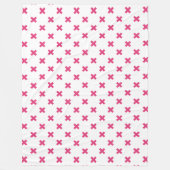 Couverture Polaire Fuchsia croix sur le blanc (Devant)