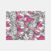 Couverture Polaire Fuchsia en blanc et rose (Devant (Horizontal))