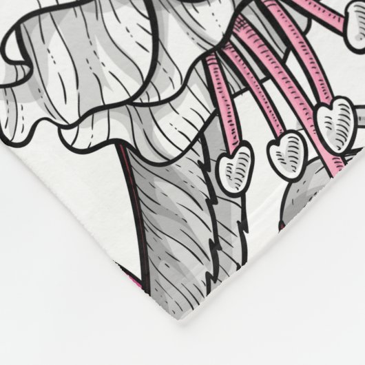 Couverture Polaire Fuchsia en blanc et rose (Coin)