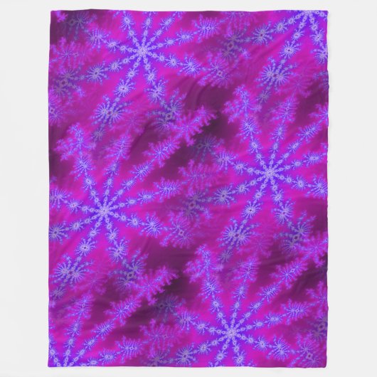 Couverture Polaire Fuchsia Purple Blue Starburst psychédélique fracta (Devant)