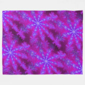 Couverture Polaire Fuchsia Purple Blue Starburst psychédélique fracta (Devant (Horizontal))