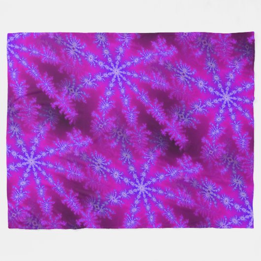 Couverture Polaire Fuchsia Purple Blue Starburst psychédélique fracta (Devant (Horizontal))