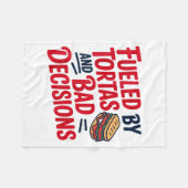 Couverture Polaire Fueled By Tortas And Bad Decisions Funny Tortas  (Devant (Horizontal))