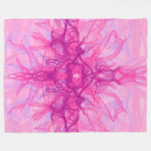 Couverture Polaire FUMÉE ROSE - Art fractal moderne et abstrait - (Devant (Horizontal))