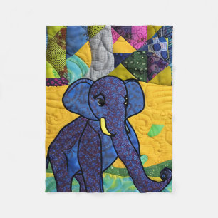 Couverture Polaire Fun Baby Elephant - Quilt Like Design
