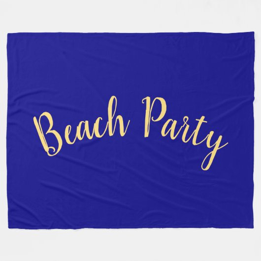 Couverture Polaire Fun BEACH PARTI Texte Profond Royal Ocean Blue (Devant (Horizontal))