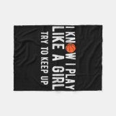 Couverture Polaire Fun Bysketbyll Jouer Comme Une Fille Bbyll (Devant (Horizontal))