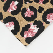 Couverture Polaire Fun Chic Rose Black Gold Cheetah/Leopard Monogram (Coin)