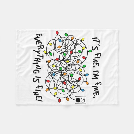 Couverture Polaire Fun Christmas Lights Its Fine Im Fine Everything I (Devant (Horizontal))