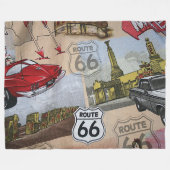 Couverture Polaire Fun Colorful Route 66 Collage Motif (Devant (Horizontal))
