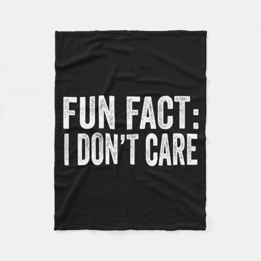 Couverture Polaire Fun Fact I Don't Care Funny Men Women Sarcastic  (Devant)