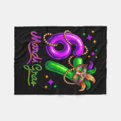 Couverture Polaire Fun Festive 67 Mardi Gras Party Balloons Beads Mas (Devant (Horizontal))