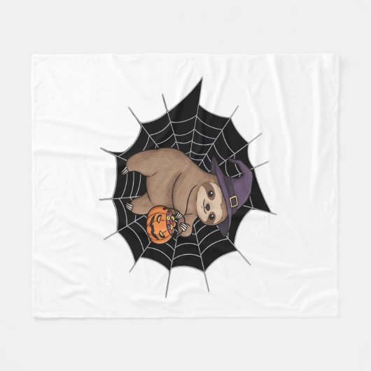 Couverture Polaire Fun Halloween Sloth éffrayant - Joli Trick-or-Trea (Devant (Horizontal))