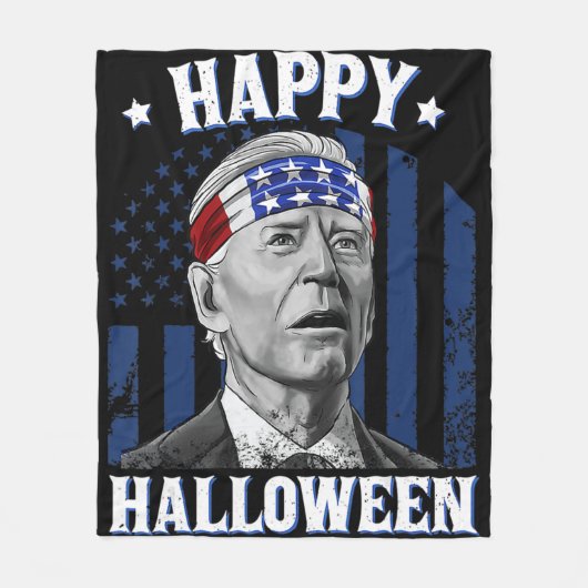Couverture Polaire Fun Joe Biden Happy Halloween Confus Pour Le 4ème  (Devant)