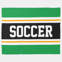 Fun Large Bright Green Black SOCCER Racing Stripes