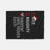 Couverture Polaire Fun Naughty Nice Noël Famille Pajama Hommes Femmes (Devant (Horizontal))