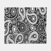 Couverture Polaire Fun noir et blanc Paisley Design Blanche polaire (Devant (Horizontal))